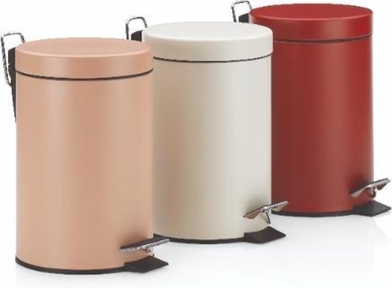 Kela Monaco Pedaal Afvalemmer - 3 Liter - Créme -
