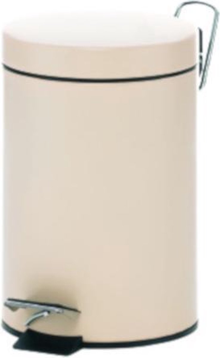 Kela Monaco Pedaal Afvalemmer - 3 Liter - Créme -