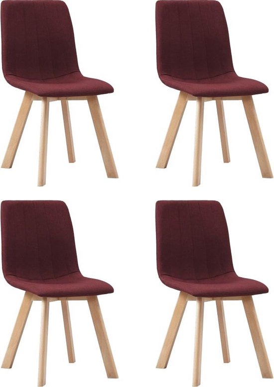 Vidaxl Eetkamerstoelen 4 St Stof Wijn - Rood