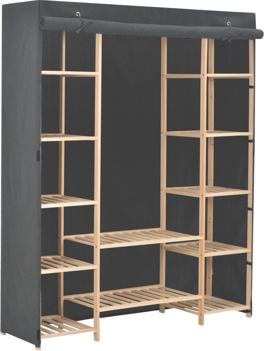 Vidaxl Kledingkast 135x40x170 Cm Stof - Grijs