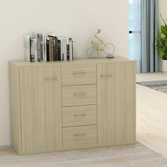 Vidaxl Dressoir 88x30x65 Cm Spaanplaat Sonoma Eikenkleurig - Bruin