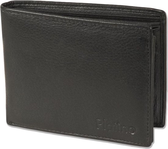 Platino Heren Portemonnee Billfold Soepel Nappa Leer - Zwart