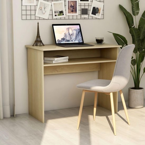 Vidaxl Bureau 90x50x74 Cm Spaanplaat Sonoma Eikenkleurig - Bruin