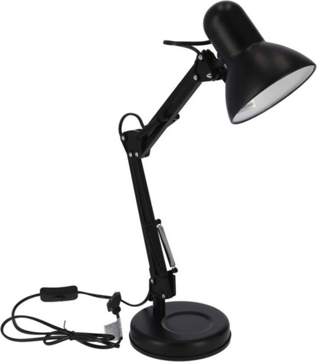 Gerimport - Edison Bureaulamp - E27 Max 40w - Buro - Kantoor - Verlichting - - Zwart