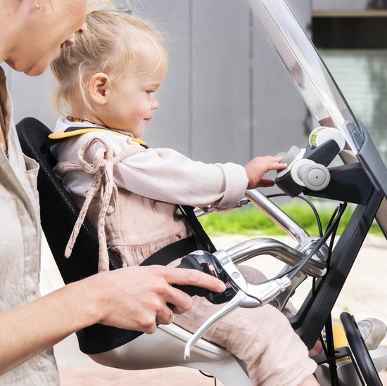 Qibbel Fietszitje Air Voor Junior Mesh Zwart// - Geel