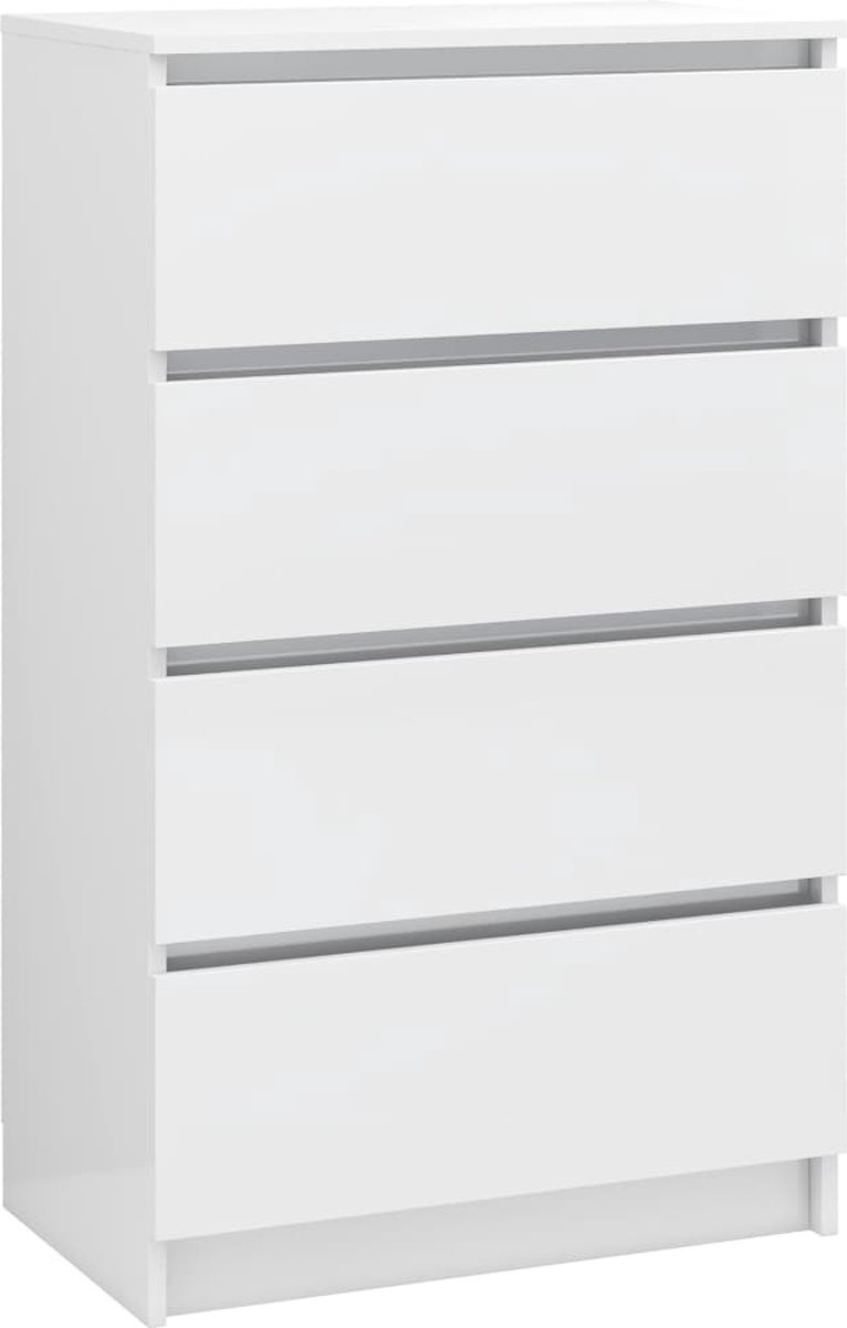 Vidaxl Dressoir 60x35x98,5 Cm Spaanplaat Hoogglans - Wit