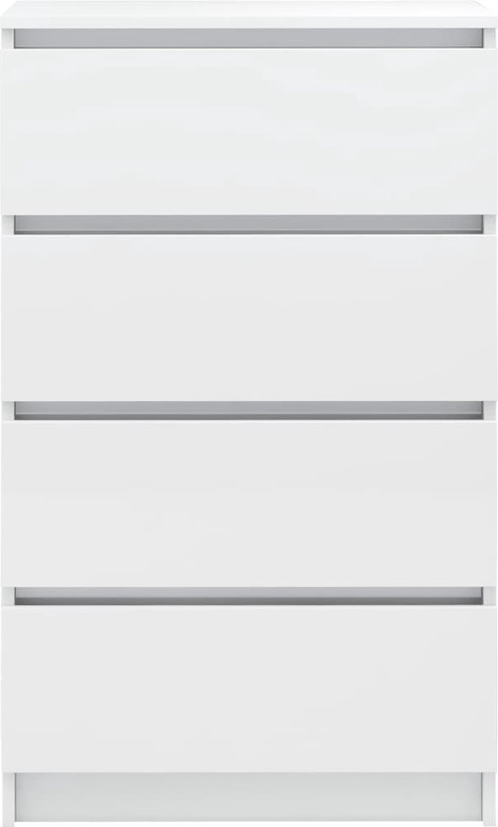 Vidaxl Dressoir 60x35x98,5 Cm Spaanplaat Hoogglans - Wit