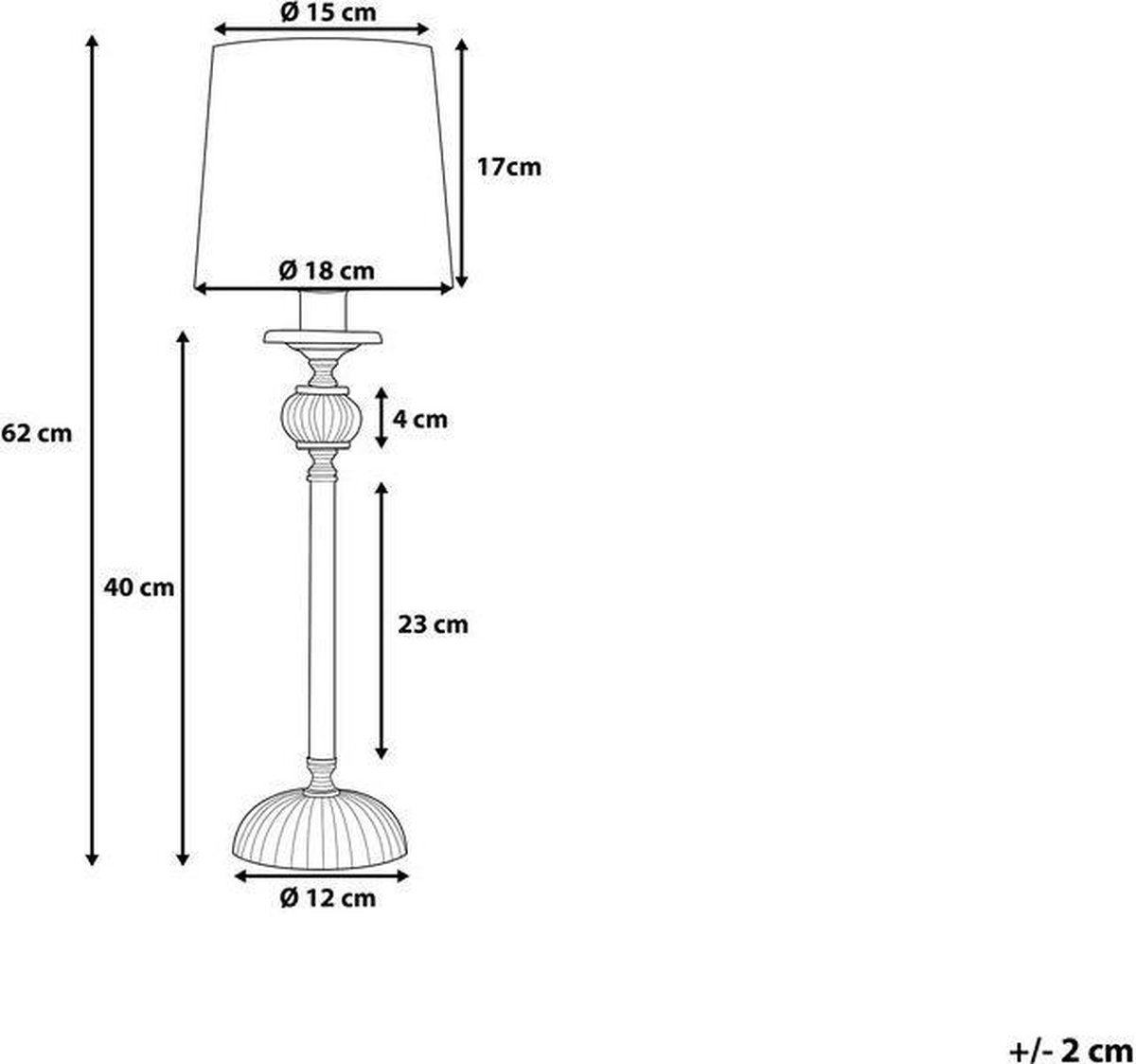 Beliani Kubena Tafellamp Metaal 15 X 15 Cm - Wit