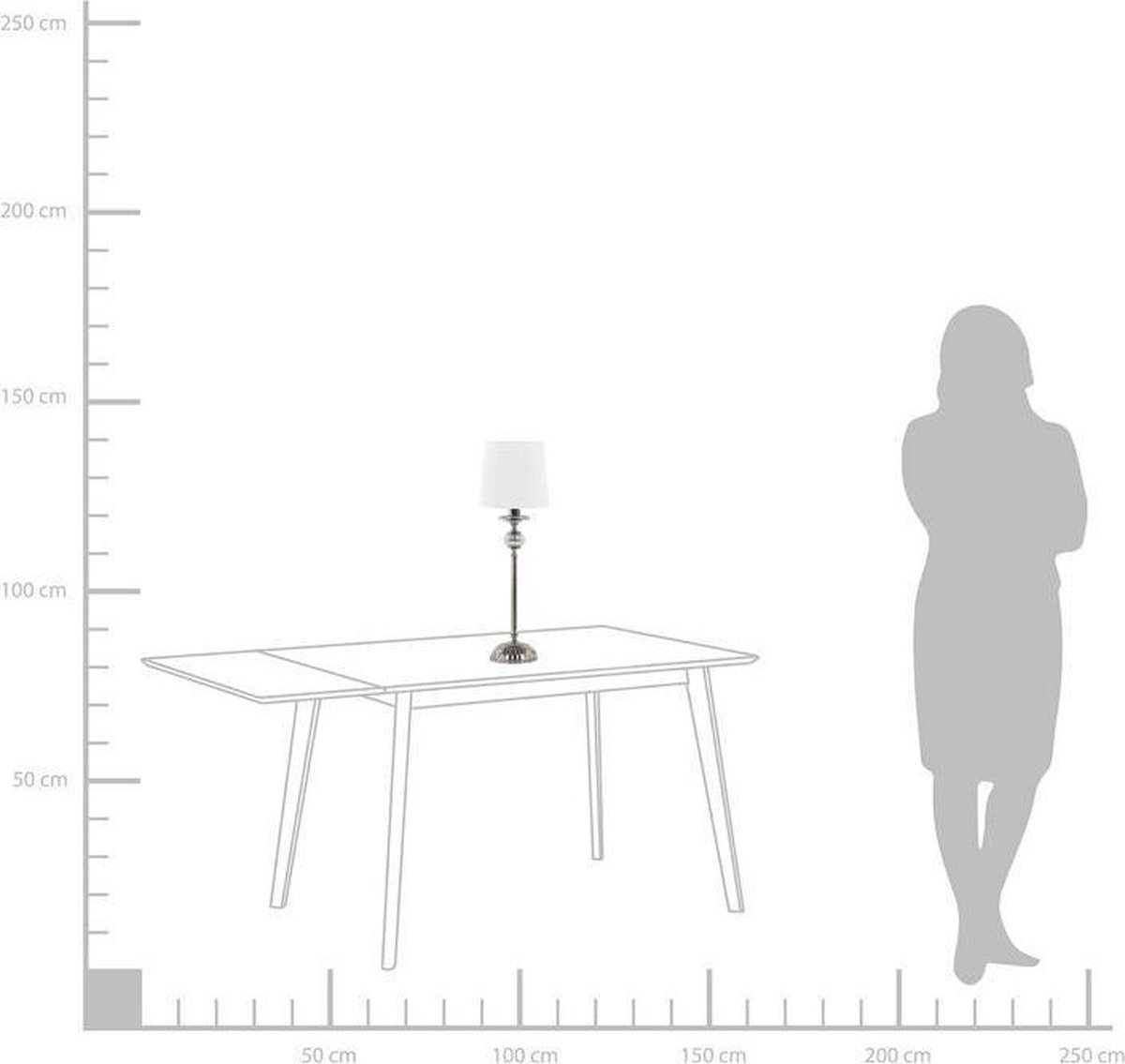 Beliani Kubena Tafellamp Metaal 15 X 15 Cm - Wit