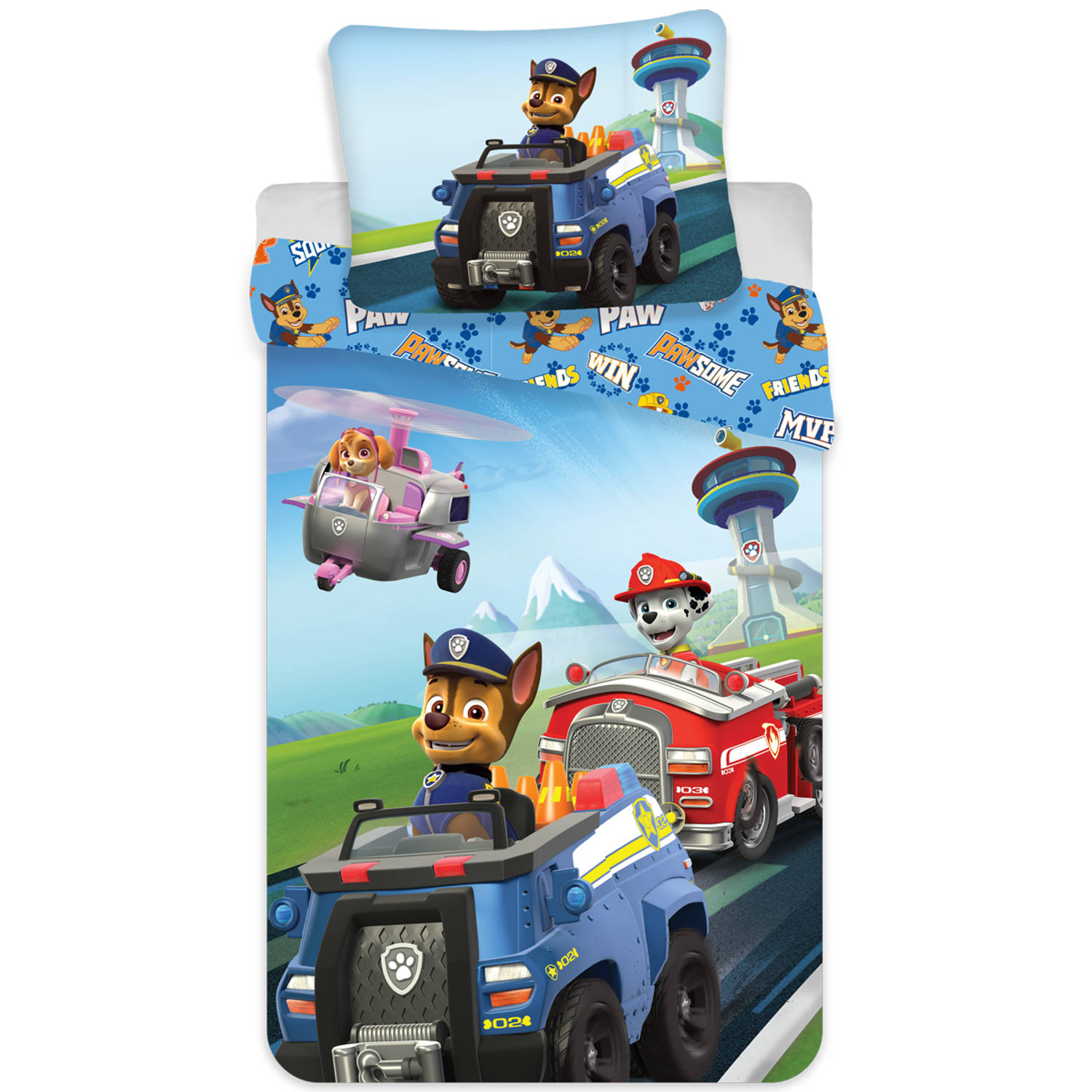 Paw Patrol Dekbedovertrek Go - Eenpersoons - 140 X 200 Cm - Multi