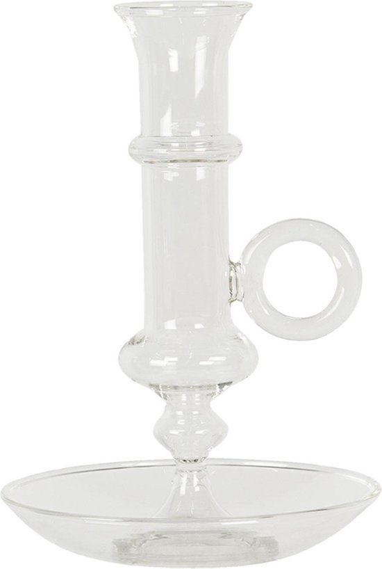 Clayre & Eef Kandelaar Ø 12*17 Cm Transparant Glas Rond