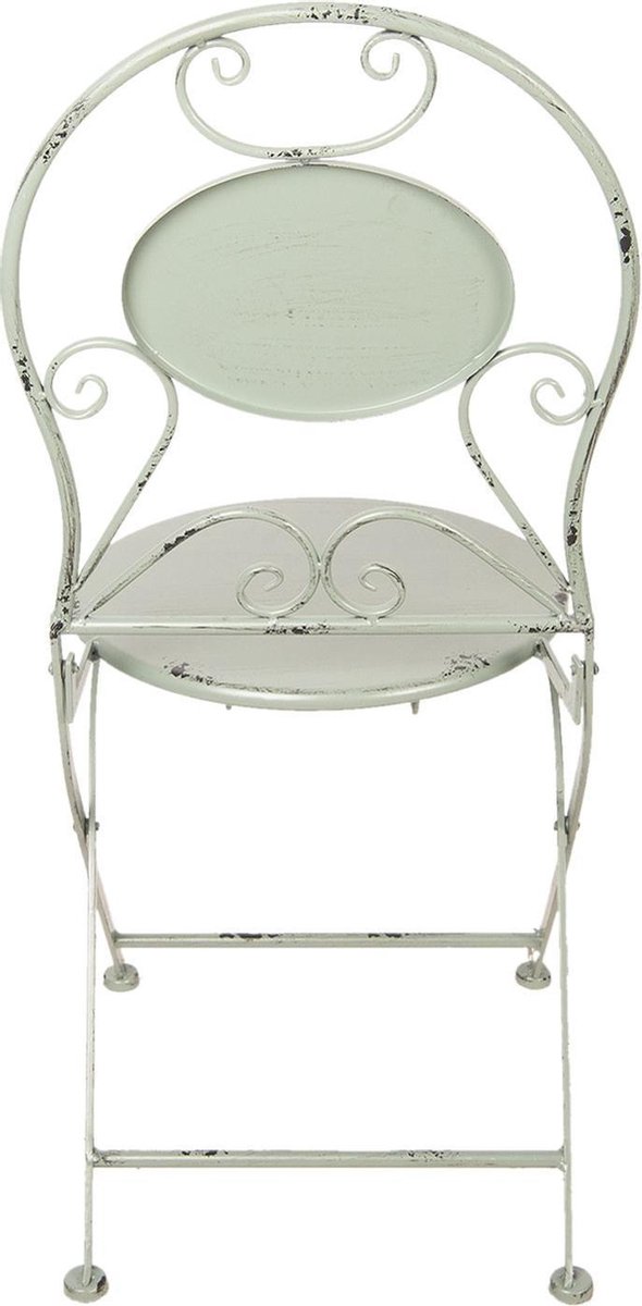 Clayre & Eef Tafel + 2 Stoelen Ø 60x70/40x40x92 Cm - Grijs