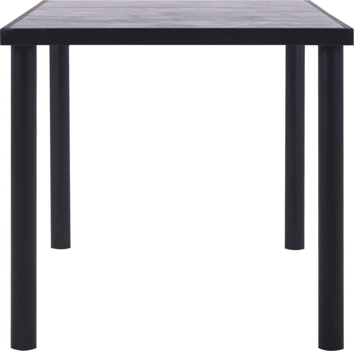 Vidaxl Eettafel 160x80x75 Cm Mdf En Betongrijs - Zwart