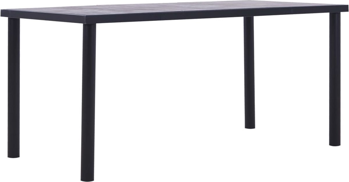 Vidaxl Eettafel 160x80x75 Cm Mdf En Betongrijs - Zwart