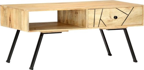 Vidaxl Salontafel 95x50x42 Cm Massief Mangohout - Bruin