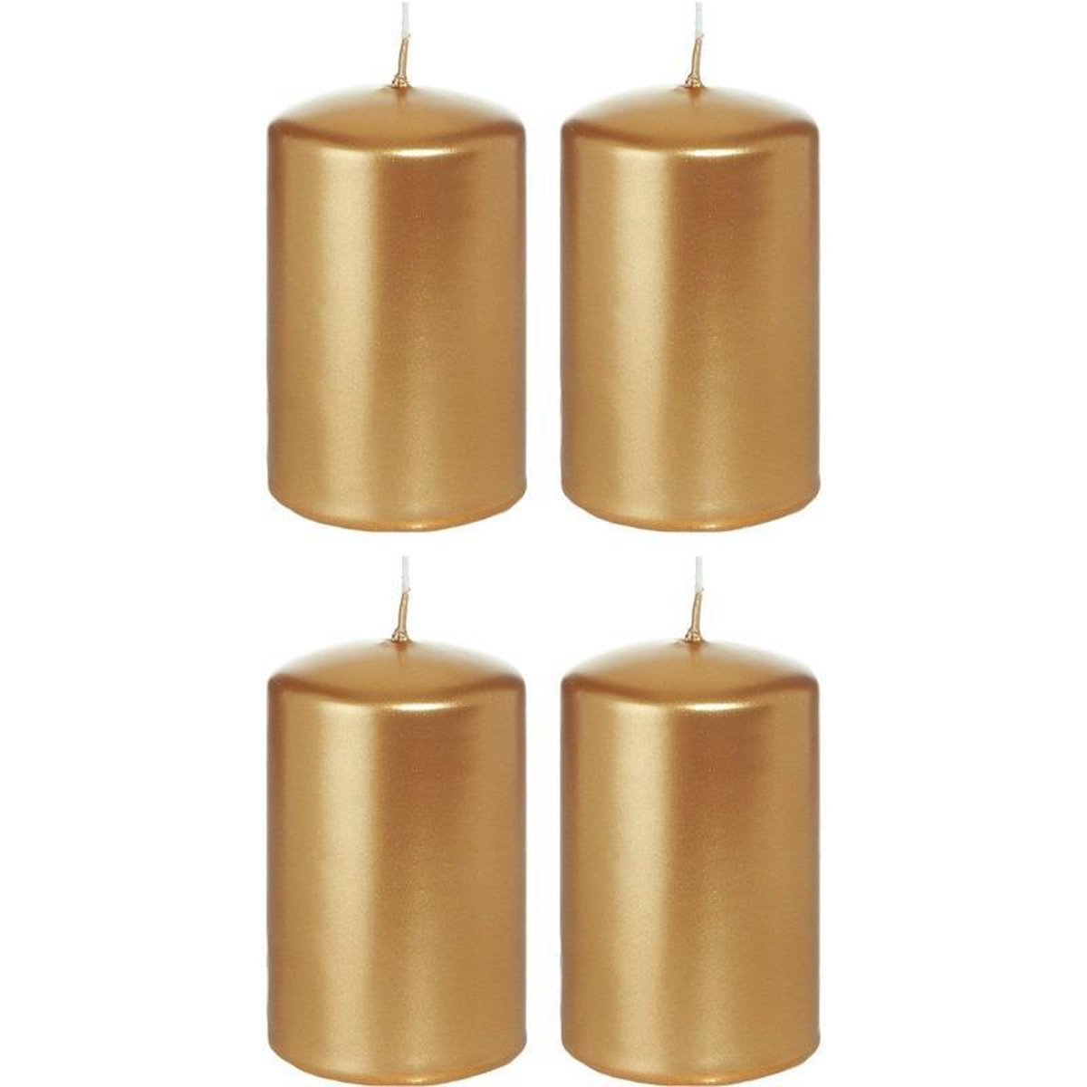 Trend Candles 8xen Cilinderkaarsen/stompkaarsen 5 X 8 Cm 18 Branduren - Geurlozekleurige Kaarsen - Woondecoraties - Goud