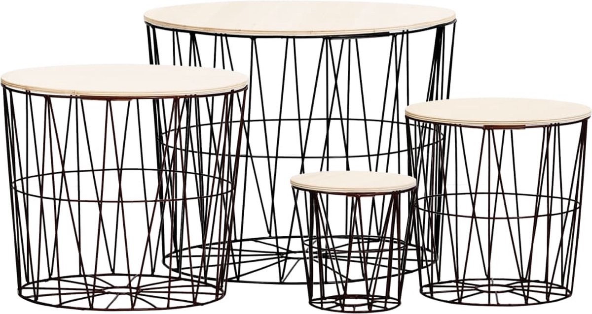 Vidaxl Salontafels 4 St - Zwart