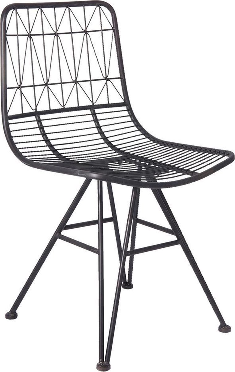 Clayre & Eef Stoel 49*49*85 Cm Ijzer 5y0358 - Zwart