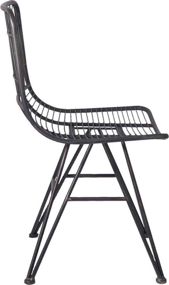 Clayre & Eef Stoel 49*49*85 Cm Ijzer 5y0358 - Zwart