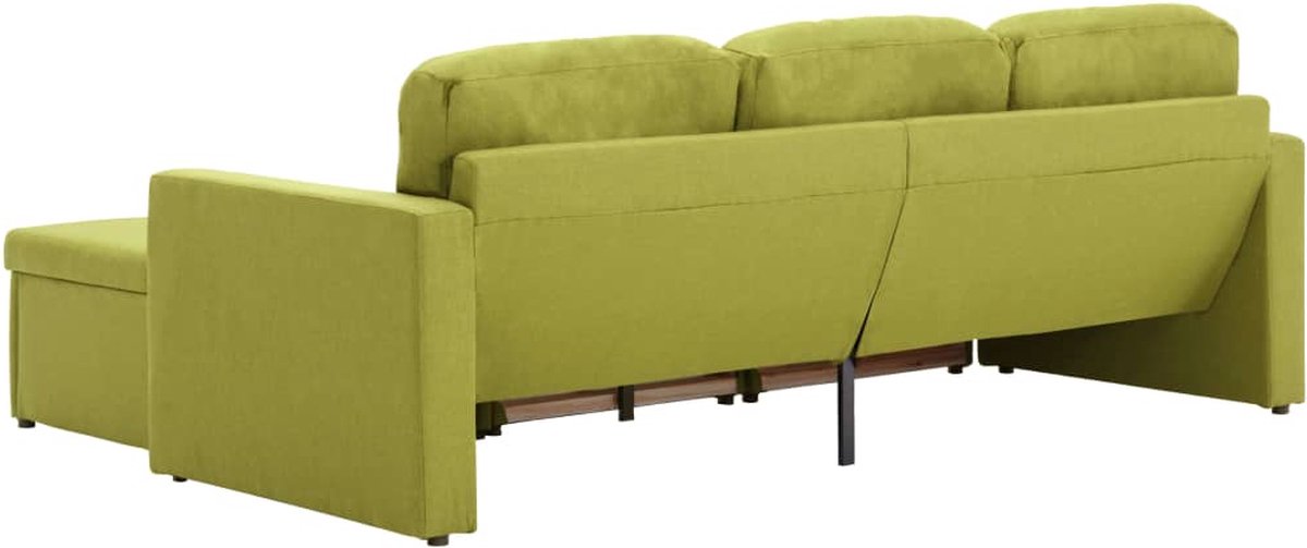 Vidaxl Slaapbank Driezits Modulair Stof - Groen