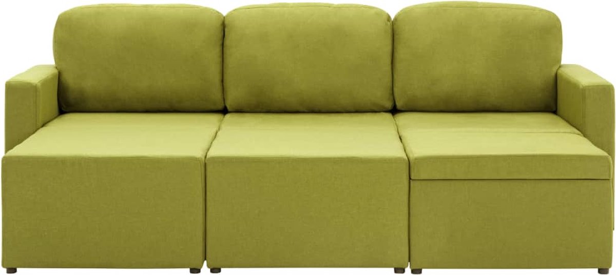 Vidaxl Slaapbank Driezits Modulair Stof - Groen