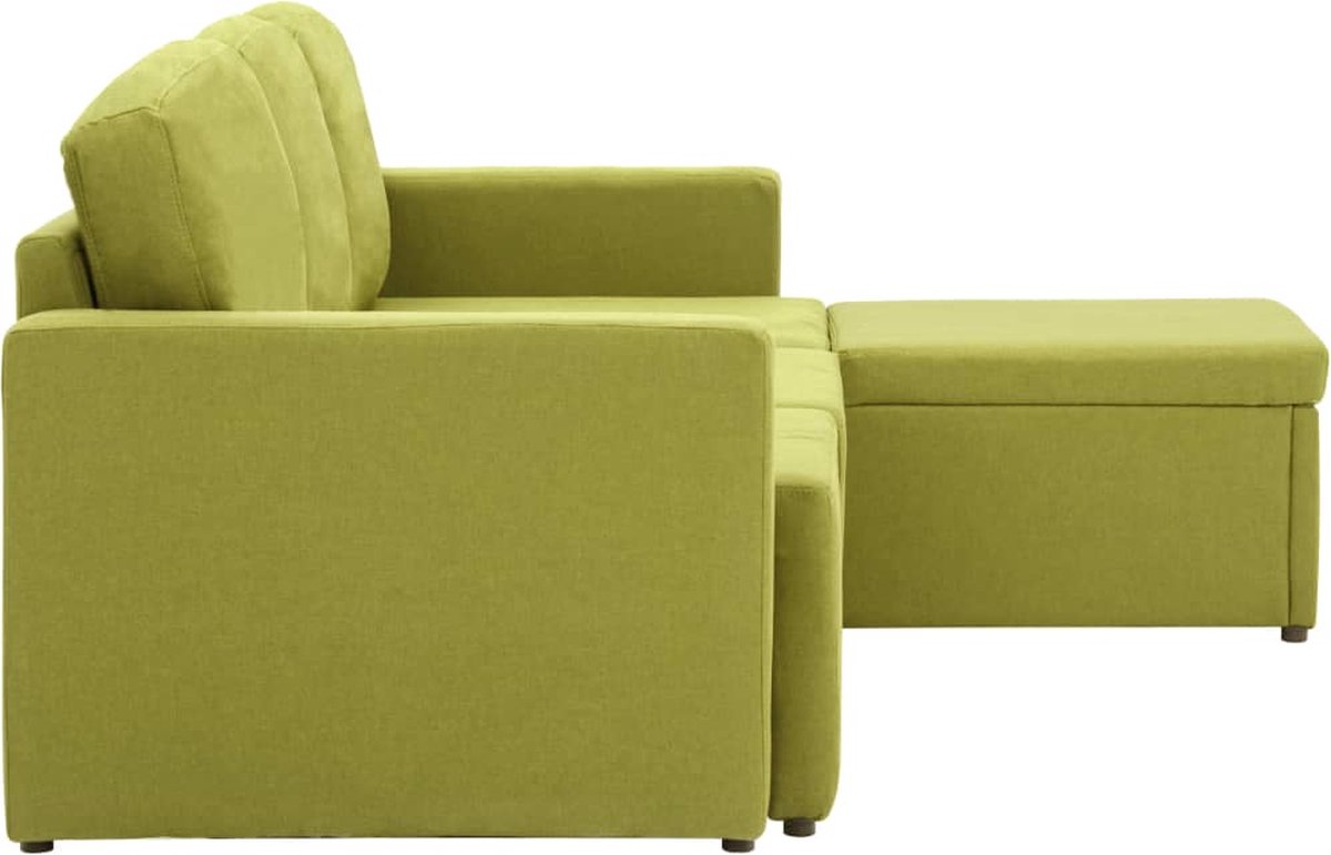 Vidaxl Slaapbank Driezits Modulair Stof - Groen