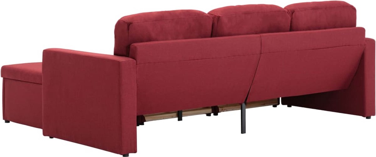 Vidaxl Slaapbank Driezits Modulair Stof Wijn - Rood