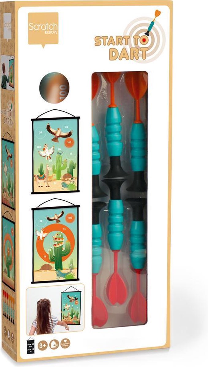 Scratch Dartspel Mexico Junior 38 X 60 Cm/zwart 8-delig - Blauw