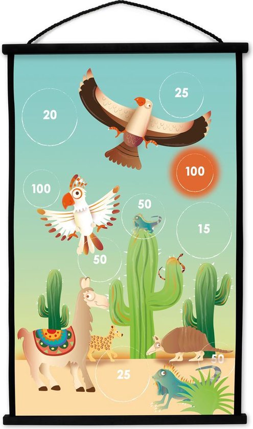 Scratch Dartspel Mexico Junior 38 X 60 Cm/zwart 8-delig - Blauw