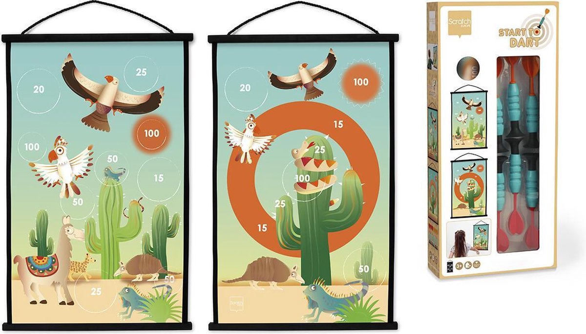 Scratch Dartspel Mexico Junior 38 X 60 Cm/zwart 8-delig - Blauw