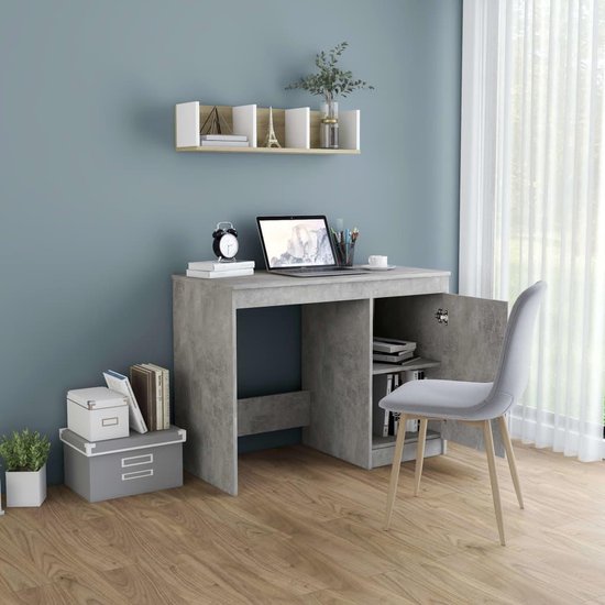 Vidaxl Bureau 100x50x76 Cm Spaanplaat Beton - Grijs