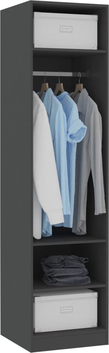 Vidaxl Kledingkast 50x50x200 Cm Spaanplaat - Grijs