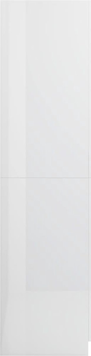 Vidaxl Kledingkast 90x52x200 Cm Spaanplaat Hoogglans - Wit