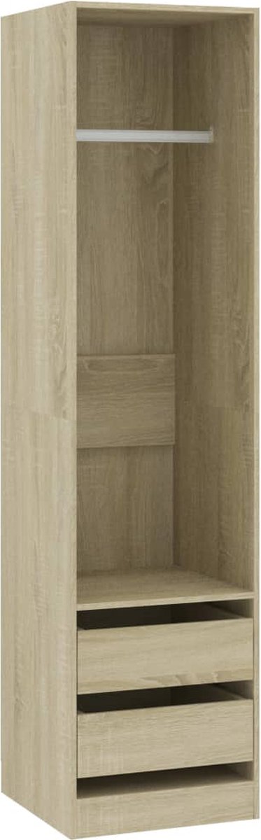 Vidaxl Kledingkast Met Lades 50x50x200 Cm Spaanplaat Sonoma Eikenkleur - Bruin