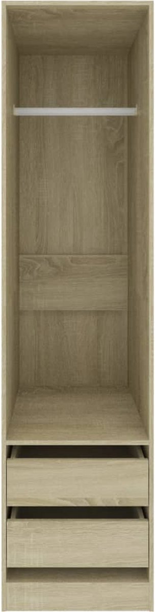 Vidaxl Kledingkast Met Lades 50x50x200 Cm Spaanplaat Sonoma Eikenkleur - Bruin