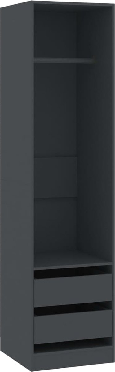 Vidaxl Kledingkast Met Lades 50x50x200 Cm Spaanplaat - Grijs