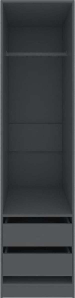 Vidaxl Kledingkast Met Lades 50x50x200 Cm Spaanplaat - Grijs