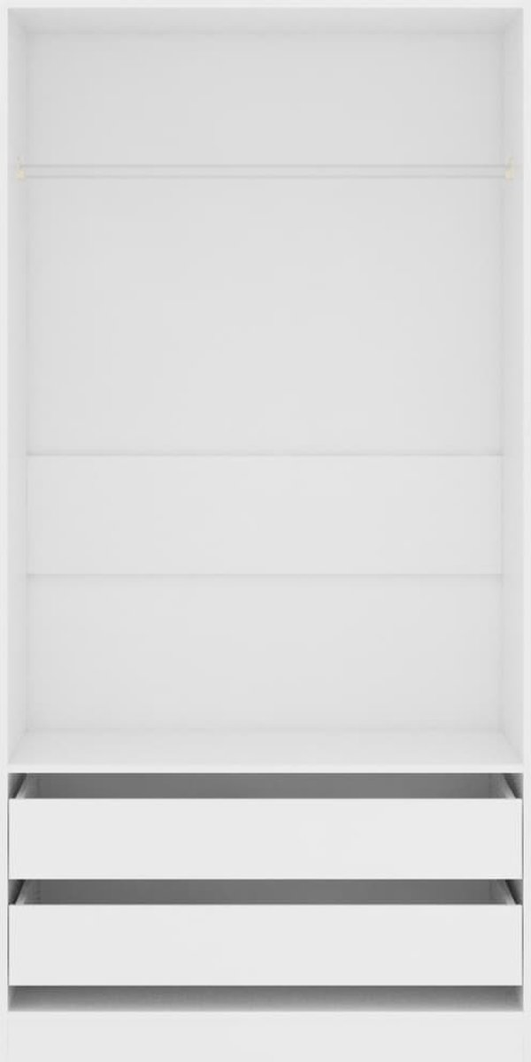 Vidaxl Kledingkast 100x50x200 Cm Spaanplaat - Wit