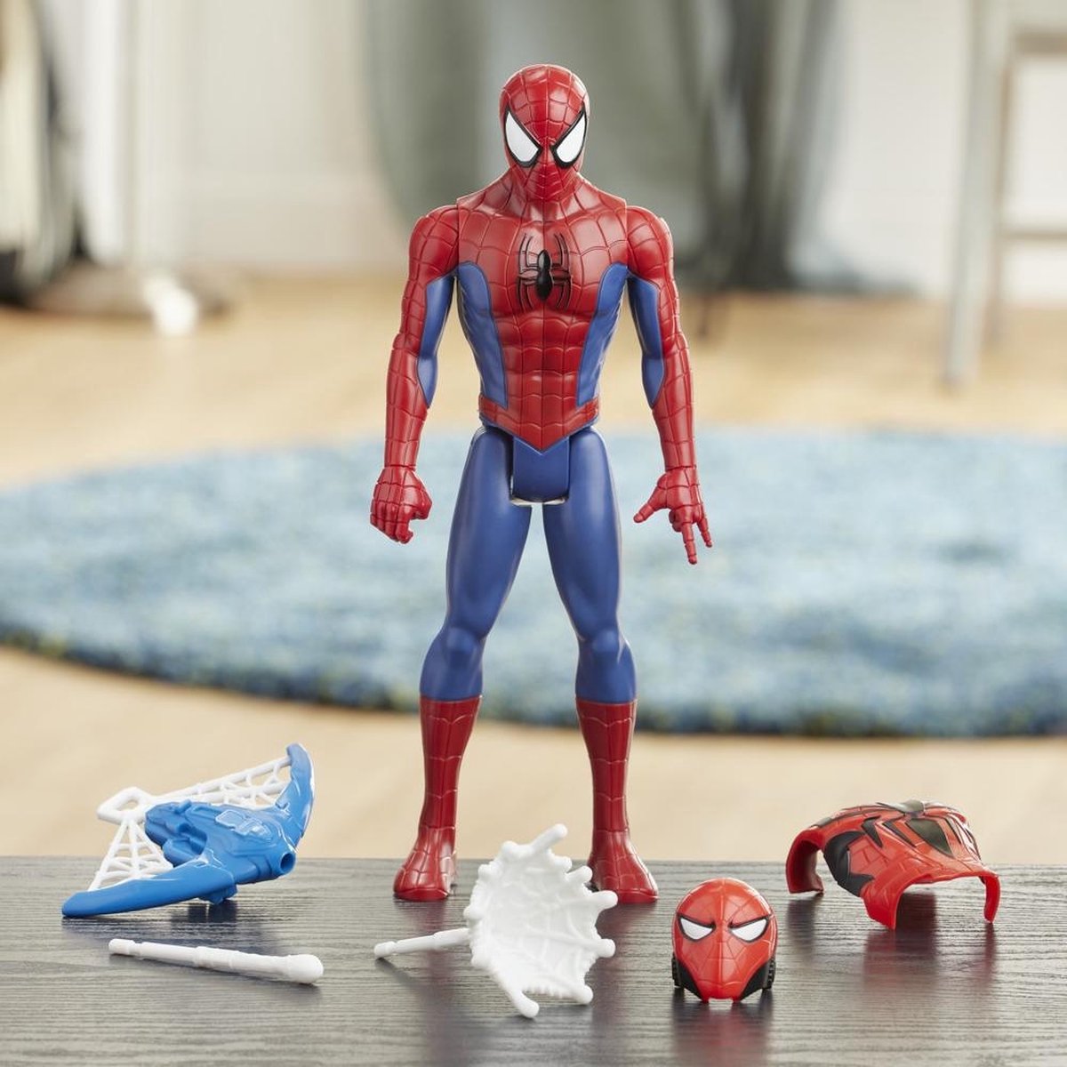 Marvel Spider-man - Spider-man Titan Hero Blast Gear Figuur Met Lanceerinrichting En Projectiel - 30 Cm