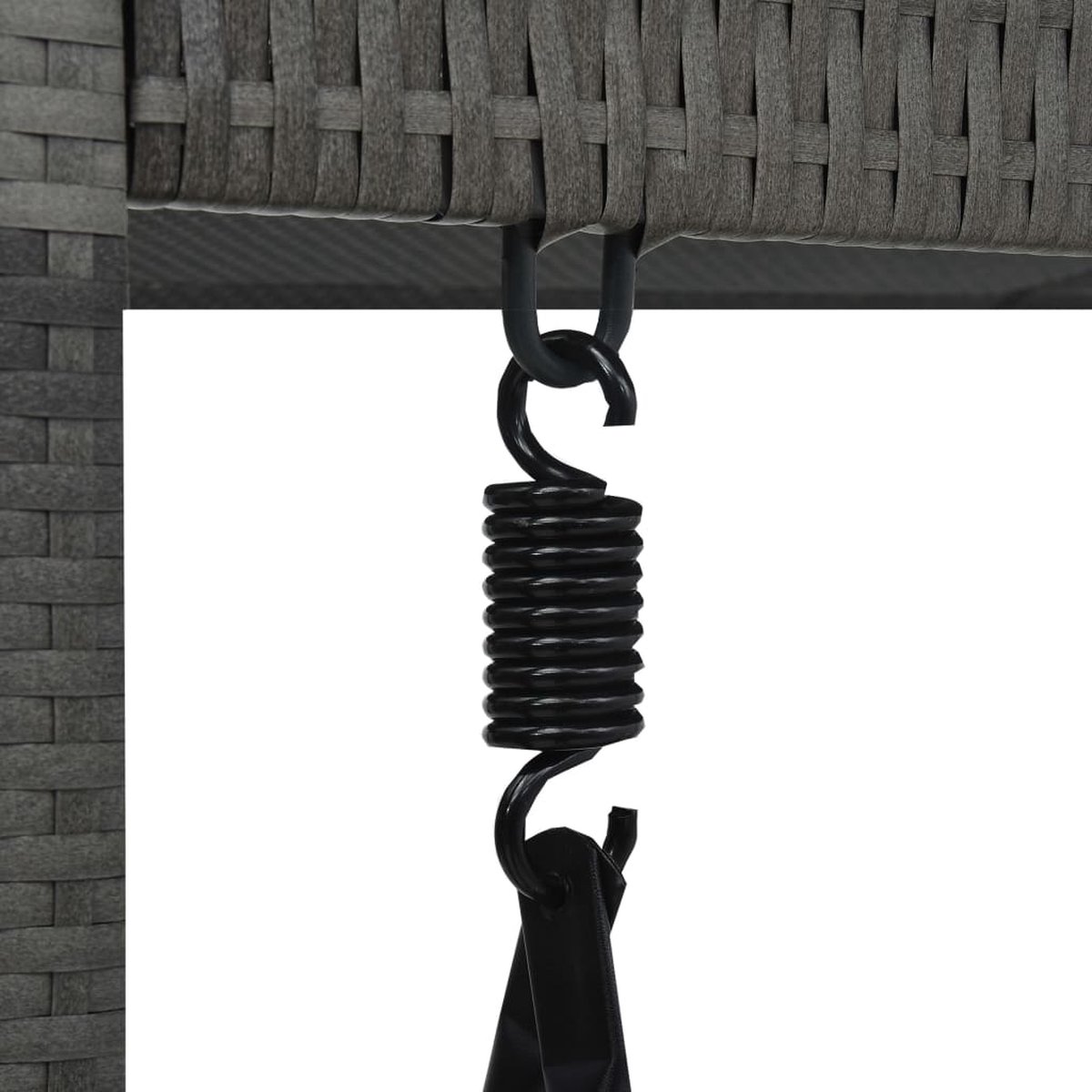 Vidaxl Schommelbank 3-zits Met Dak Poly Rattan - Grijs