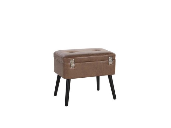 Beliani Mallard Hocker Kunstleer 36 X 52 Cm - Bruin
