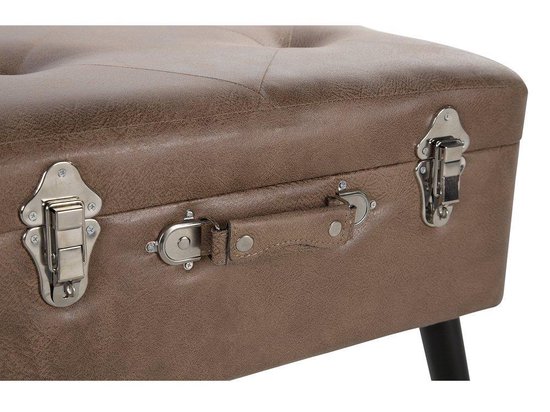 Beliani Mallard Hocker Kunstleer 36 X 52 Cm - Bruin
