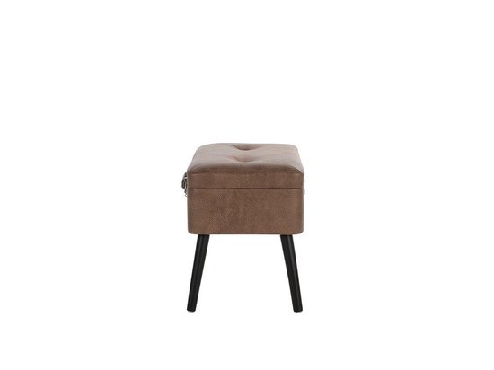 Beliani Mallard Hocker Kunstleer 36 X 52 Cm - Bruin