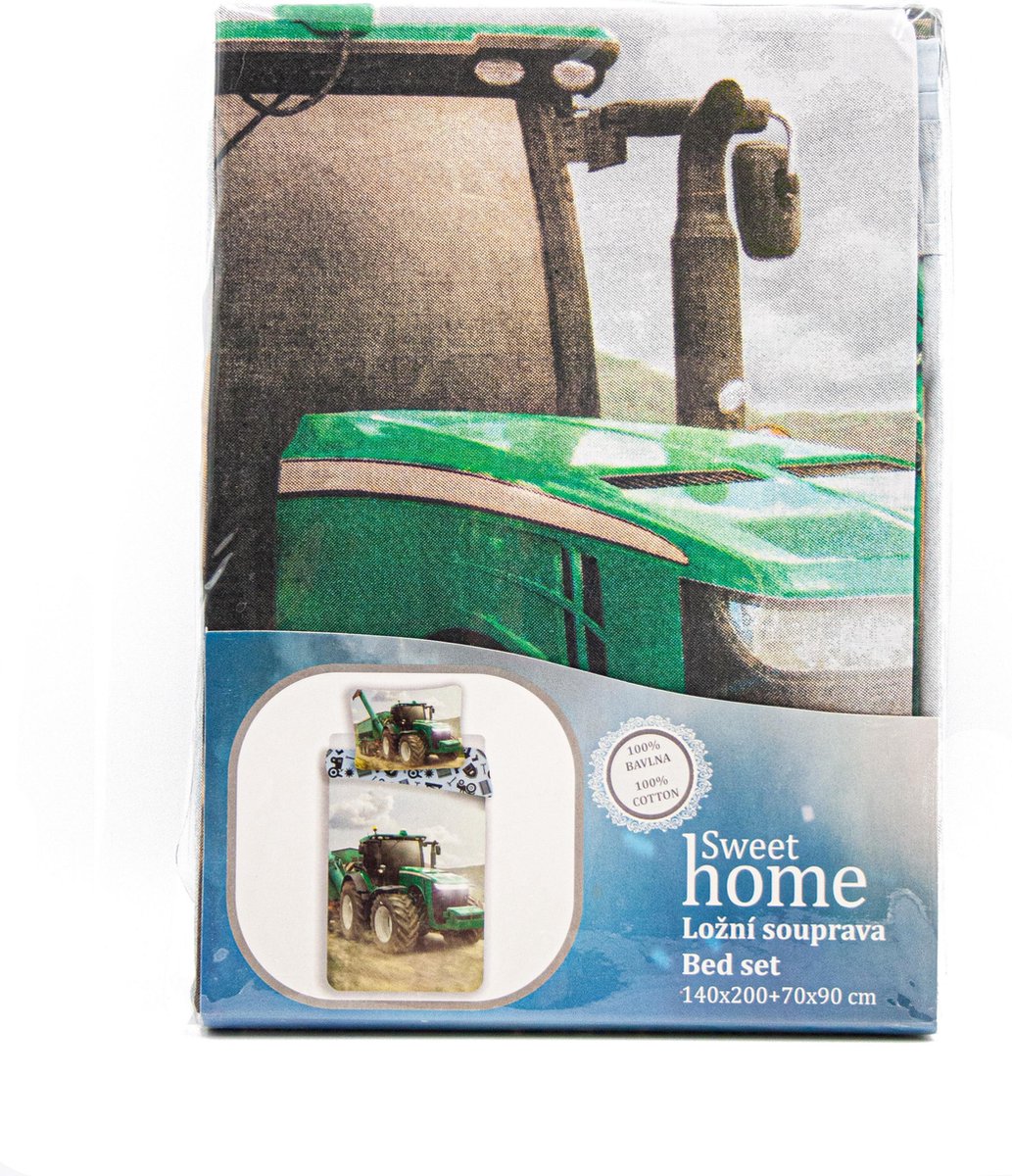 Traktor Dekbedovertrek - Eenpersoons - 140 X 200 Cm - Multi - Groen