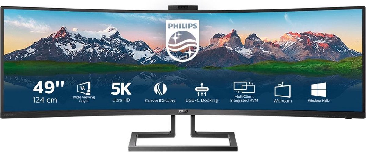 Philips 499P9H - Dual QHD USB-C Curved Ultrawide Monitor - 49 inch