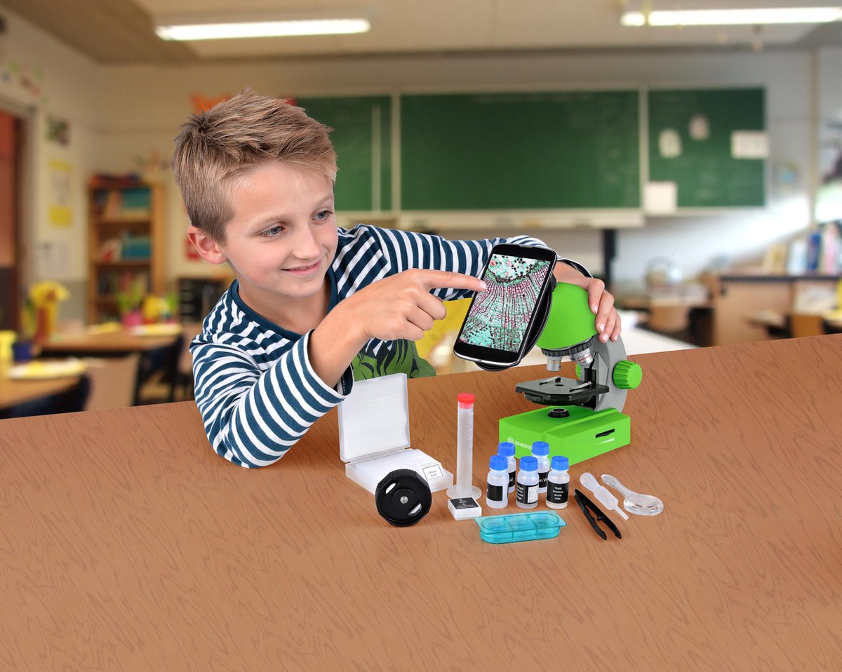 Bresser Microscoop Junior 22 Cm Staal 44-delig - Groen
