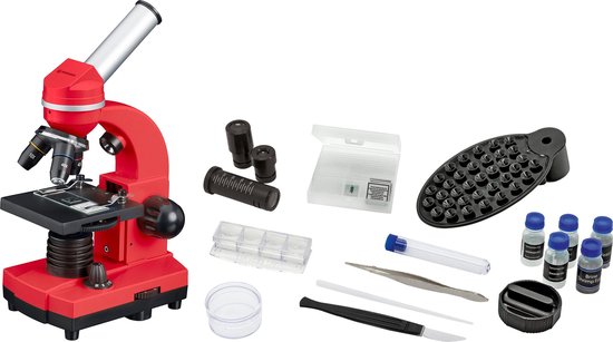 Bresser Microscoop Junior 29 Cm Staal 28-delig - Rood