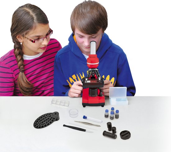 Bresser Microscoop Junior 29 Cm Staal 28-delig - Rood