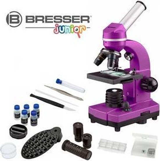 Bresser Microscoop Junior 29 Cm Staal 28-delig - Paars