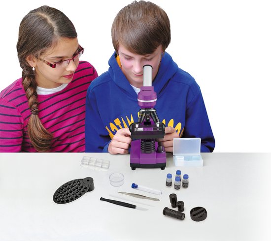 Bresser Microscoop Junior 29 Cm Staal 28-delig - Paars